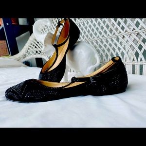 Zara Collection BLK Rhinestone shoes flats 39